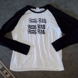 Port and Company Black and White Graphic Long Sleeve Tee